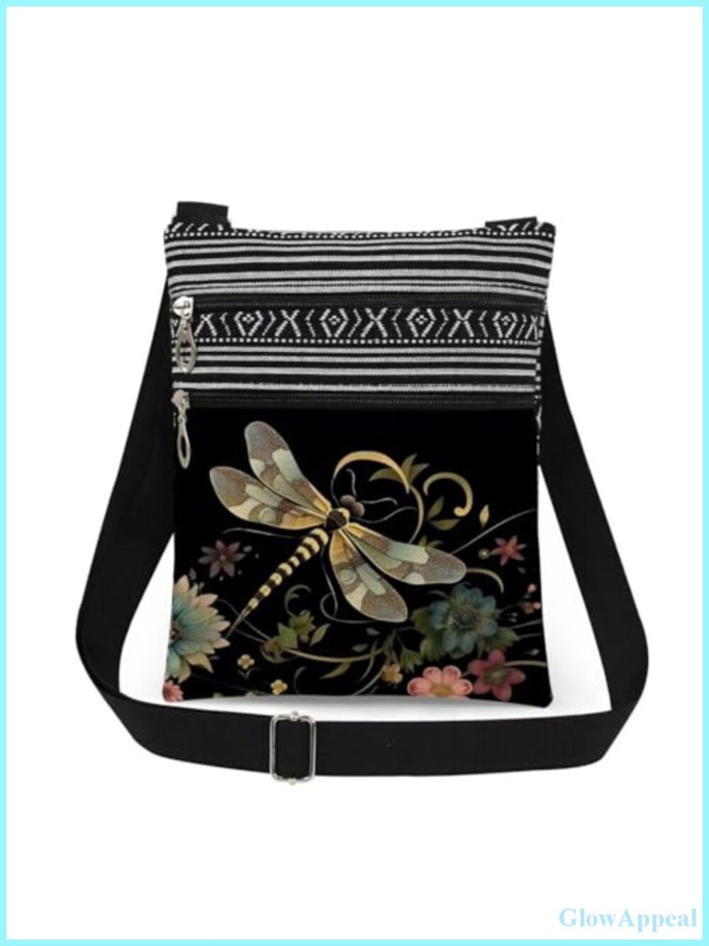 Polyester Crossbody Bag Adjustable Strap Dual Pocket Lightweight